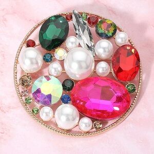 Elegant Multicolor Gemstone Brooch